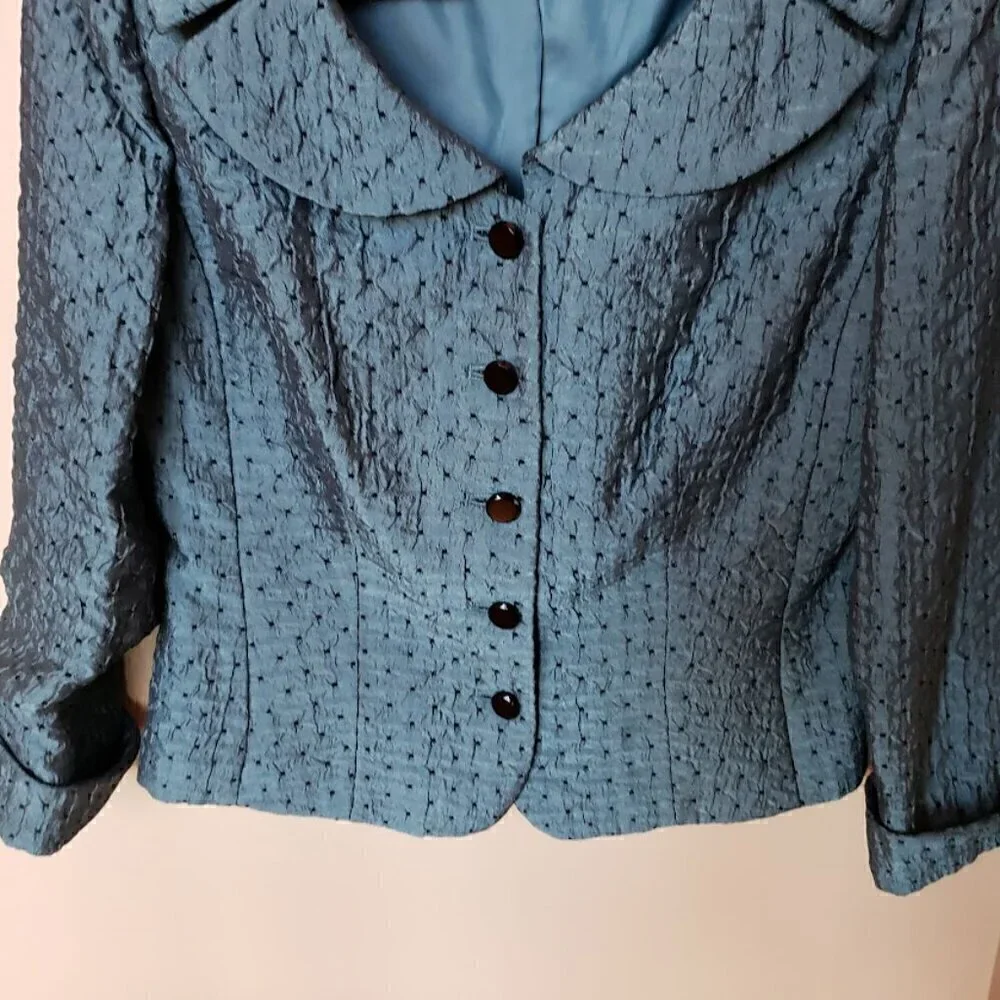 Jones New York Teal Tailored Jacket Size 6 - Picture 5 of 10